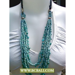 Turqouise Multi Strand Necklace Beaded Rope